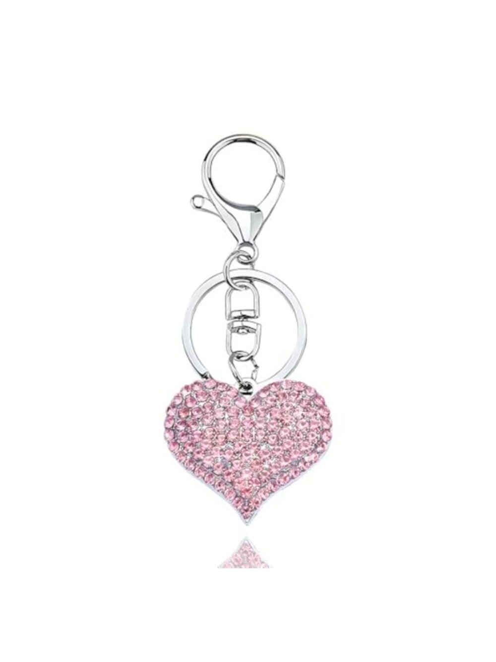 Rhinestone Heart Charm Keychain Purse Bag Charm Backpack Accessory